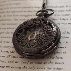 Melanie These gear engraved pocket watch